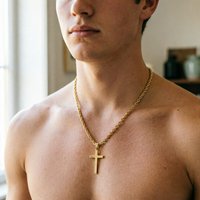SUMENG New Cross Pendant Necklace for Men Women Minimalist Gold Color Jewelry Male Female Chokers Jewelry Accessories Gifts