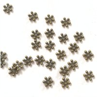 100pcs 8mm antiqued copper tone 2sided flower design spacer beads h1922