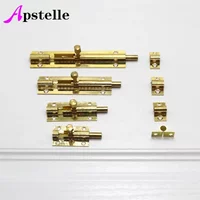Apstelle Brass Doors Slide Latch Lock Bolt Latch Barrel Home Gate Safety Hardware Screws 4 Size 1.5/2/3/4 Inch Gold