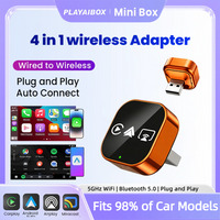 4in1 New Upgrade Carplay Adapter Wired To Wireless Android Auto Mirror Link Smart MiNi Ai Box USB Plug and Play Bluetooth WiFi