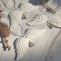 1pc Angel Wings Pendant Silicone Mold, Car Air Freshener Hanging Mold, Resin Casting Mold, Diffuser Stone Plaster Mold