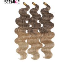 Body Wave Crochet Hair 24Inch Soft Long Synthetic Fake Hair Goddess Braids Natural Wavy Ombre 613 Blonde Hair Extensions