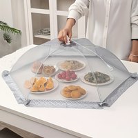 2Pcs/Net Mesh Dining Table Cover Dustproof Cover Food Cover Foldable Portable Household Cover