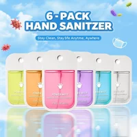 Spray désinfectant pour les mains format voyage, lot de 1 à 6 - Gel hydratant sans alcool, flacons de 45 ml pour les déplacements, le bureau et les soins quotidiens.