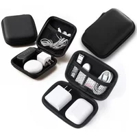Black Hard Storage Bag Data Cable Earphones Keys Coins Jewelry Travel Portable Anti-collision Multifunctional Zipper Storage Bag