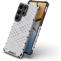 Armor Honeycomb Pattern Transparent Case for Samsung S26 Ultra S25 S24 S23 S22 Plus Military Shockproof Bumper Protection Cover