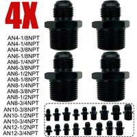 4X AN4 AN6 AN8 AN10 AN12- 1/4NPT 1/8NPT 3/8NPT 3/4 NPT Male Straight Adapter Flare Fitting Auto Fuel Hose Oil Cooler Fitting