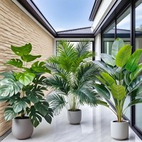 3pcs Large Artificial Areca Palm Plant with 36 Leaves Tropical Potted Plants Suitable for Indoor Garden Decoration Potted Plant