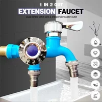 1-8PCS Dual Control Faucet Splitter 2 in 1 Universal Interface Double Outlet Water Tap for Home Bathroom Garden Hose
