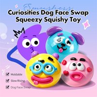 DIY Kawaii Emoticons Dog Face Swap Squishy Squeeze Fidget Toy Stress Relief Sensory Colorful Ball for Autism ADHD Adults Gift
