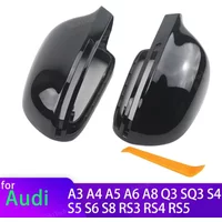 for Audi A3 A4 A5 A6 A8 Q3 SQ3 S4 S5 S6 S8 RS3 RS4 RS5 B8 B8.5 8P Carbon Fiber Look Black Mirror Cover Rearview Side Mirror Cap