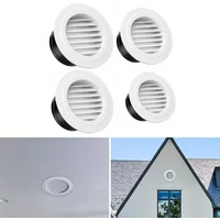 Duct Vents Round Louvered Vents Interior ABS Grille Ventilation Wall Vent Covers Circular Plastic Adjustable Airflow Vent