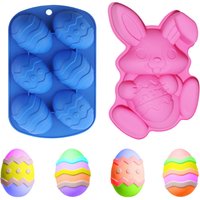 3D Easter Surprise Egg Chocolate Mold Silicone Rabbit DIY Baking Tray Pastry Fondant Mould 2026 Easter Decoration Cake Tool
