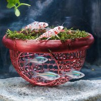 Aquarium Decorations Floating Betta Hide Shrimp Cave Aquarium Decor Hammock Feeding Ring Resting Spot for Betta Shrimp