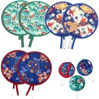 Handheld Fan Hand Fan Folding Japanese Style Summer Fans Festival Party Gifts Personal Decoration Round Folding