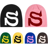 AliExpress JIMIHISI Letter S Fashion Y2K Knitted Hat Unisex Autumn Winter Warm Wool Beanies Hip Hop Ear Gorras Skiing Cap Cycling Outdoor Women Men