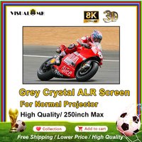 VisualMr Grey Crystal ALR Projector Screen Nano Metal Ambient Light Rejecting Fixed Frame 1CM Ultra Narrow Bezel 4/8K Projection