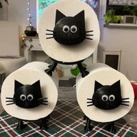 3D Printed Cat Toilet Paper Holder Funny Black Cute Cat Design Toilet Roll Holder Bathroom Accessories Tissue Holder Decoration