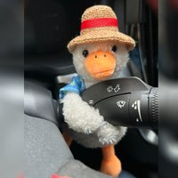 Car Wiper Rod Decoration Figure Straw-hat Duck Turn Signal Switch Ornament Car Interior Accessories Door Handle Decoration