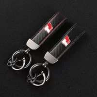 Leather Motorcycles keychain horseshoe buckle jewelry key chain for T Sport Toyota Corolla yaris Prado Tundra Highlander Venza