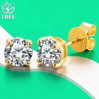 ALITREE 1ct D Color Moissanite Earrings 925 Sterling Sliver Plated Gold Diamond Ear Studs with GRA Certificate for Women Jewelry