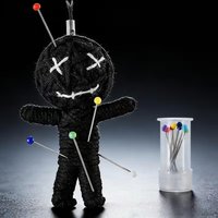 Funny Voodoo Keychain Set (5 Pins), Handmade Woven Halloween Decoration, Phone Strap Pendant, Unique Gift for Colleagues/bosses