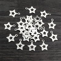 30pcs 13x10mm No Fade Charms 316 Stainless Steel Star Bracelet Necklace Pendant Charms DIY Jewelry Making Findings