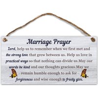 Marriage Prayer Wood Plaque,Decorative Wall Art Room Decor, Farmhouse Hanging Wood Sign,Christian Wall Decor,Wedding Decoration