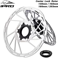 IIIPRO Fahrrad Center Lock Fahrradbremsscheibe 140 mm/160 mm/180 mm/203 mm Rennrad Scheibenbremsscheibe mit Sicherungsring Fahrradbremsbeläge