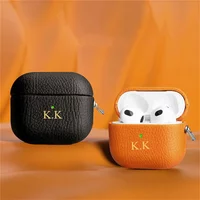 Leather Case For Airpods 4 pro 2 Anti-lost Wrieless Earphone Protective Cover Bag For Airpods 4 1 2 3 Pro / Pro 2