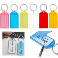 5~100pcs Keychain Key Tags Label Baggage Tag with Split Ring Colorful Plastic for DIY Numbered Name ID Label Name Tags TMZ
