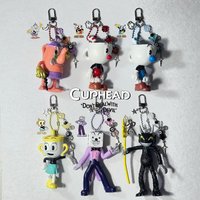 Individual Cuphead Keychains, Unique Collectible Accessories, Perfect Gift for Fans, Durable Design, Ideal for Daily Use Y2K