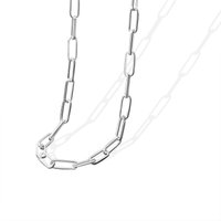 VENTFILLE 925 Sterling Silver Hiphop Necklace New Fashion Simple Geometric Handmade Clavicle Chain Party Jewelry Gifts for Women