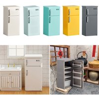 Miniature Plastic Fridge Model 1:24 Multicolor Doll House Fridge Kitchen Appliances Mini Fridge Play Scene