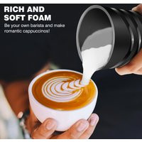 4 in1 Automatic Milk Frother Electric,600ml Capacity Hot&Electric Milk FrotherAutomatic Rotary Foamer for CoffeeCappuccino Latte