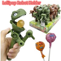 Dinosaur Lollipop Holder Toy Lollipop Robot Holder Candy Storage for Kids Dustproof Candy Storage Gift Cake Stand Novelty Toys