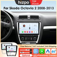 Hizpo Android 14 für Skoda Octavia 2 2008 - 2013 Autoradio Multimedia-Videoplayer Navigation Stereo Ohne 2Din 2 Din DVD DSP WIFI