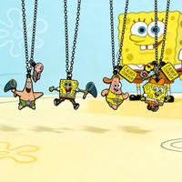 SpongeBob SquarePants Kawaii Patrick Star Necklace Metal Badge Pendant Cartoon Figure Jewelry Accessory