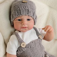 NPK 19inch Full Body Elijah Newborn Baby Lifelike Boy Doll Awake Reborn Baby Size 3D Skin Visible Veins Collectible Art Doll