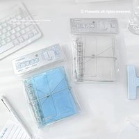 A7 Refillable Notebook Clear PVC Loose Leaf Notebook Simplicity Style Tri-Fold Accordion Journal Aesthetic Pocket Planner