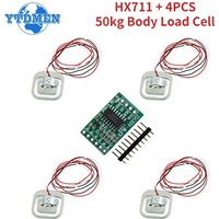HX711 Load Cell Module Weighing Sensor Pressure Sensor + 4PCS 50kg Human Scale Load Cell Weight Sensors Measurement Tool DIY Kit