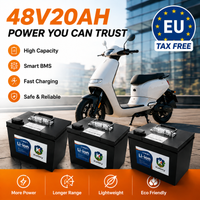 48V 20AH Lithium-Batterie für Elektrofahrzeuge, hergestellt aus brandneuen Batteriezellen, integrierter BMS-Schutz, kompatibel mit 500-3000W Motor.