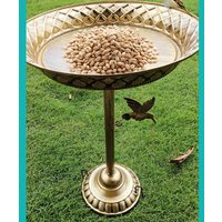 Bird Bath Bowl with Stand Iron Outdoor Bird Feeder Decorative Bird Drinker Plate for Garden Patio
