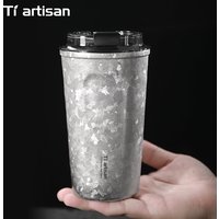 Tiartisan Pure Titanium Vacuum Insulated Cup 400ml / 500ml Double-Wall Coffee Mug Outdoor Camping Lightweight Thermos Cup