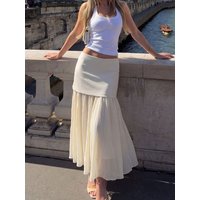 HH Womens Elegant Solid Long Skirt High Waist Zip for Date Casual Streetwear Daily Party Vacation Holiday Outings Woman Skirt