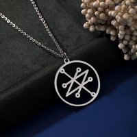 Azazel Sigil Necklace for Women Clavicle Choker Goetia Solomon Demon Seal Stainless Steel Talisman Jewelry Female Male Gifts