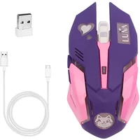 Wireless Mouse New Overwatch Pioneer LUNA Game Wireless Mute Charging Mouse Colorful Wireless Optical Mouse Purple
