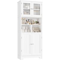 Meuble de salle de bain, meuble de rangement pour salle de bain, meuble haut, étagère réglable en bois peint