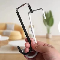 4PCS Rubbe Towel and Coats Hangers Nonstick and Non-punching Over the Door Hooks Bathroom Bedroom Kitchen Hanging Organizer