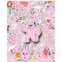 AliExpress GOGOTU 10/30/50PCS Funny Pink Rabbit Stickers Cartoon Animal Meme Myfriend Graffiti Kids Toys Fridge Luggage Laptop Guitar Bike Decals